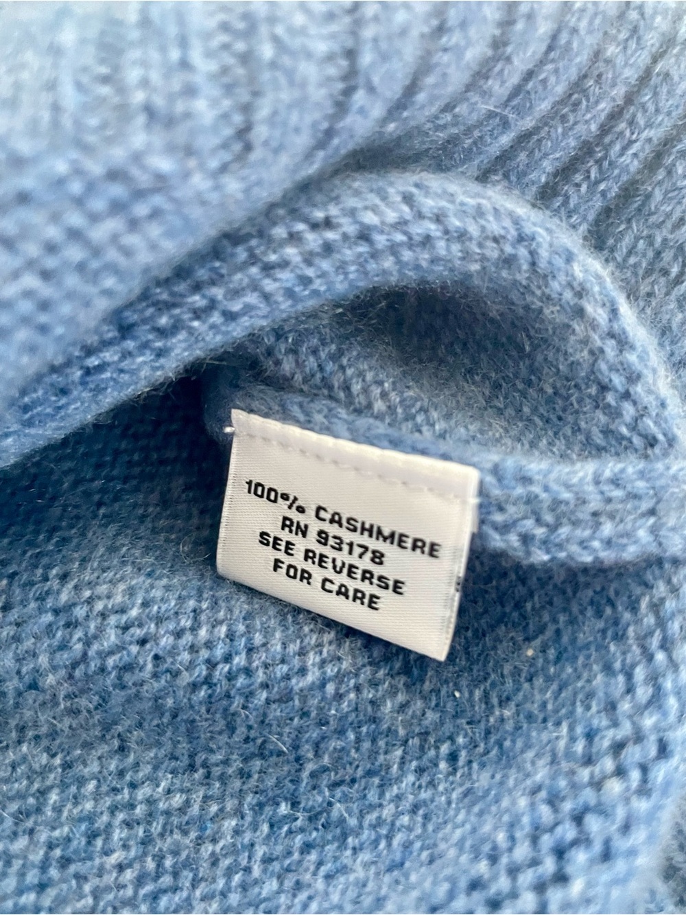 Women's Blue Knit Hooded Sweater - Picture 3 of 5